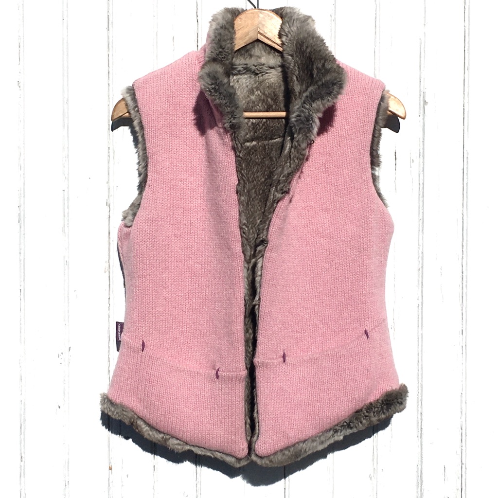 Geiger Wool Knit Rabbit Fur Vest